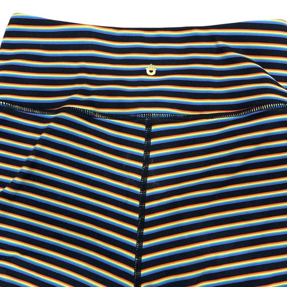 Spiritual Gangster Essential Rainbow Striped High-Waisted Sculpt Leggings XS ** - Picture 6 of 9